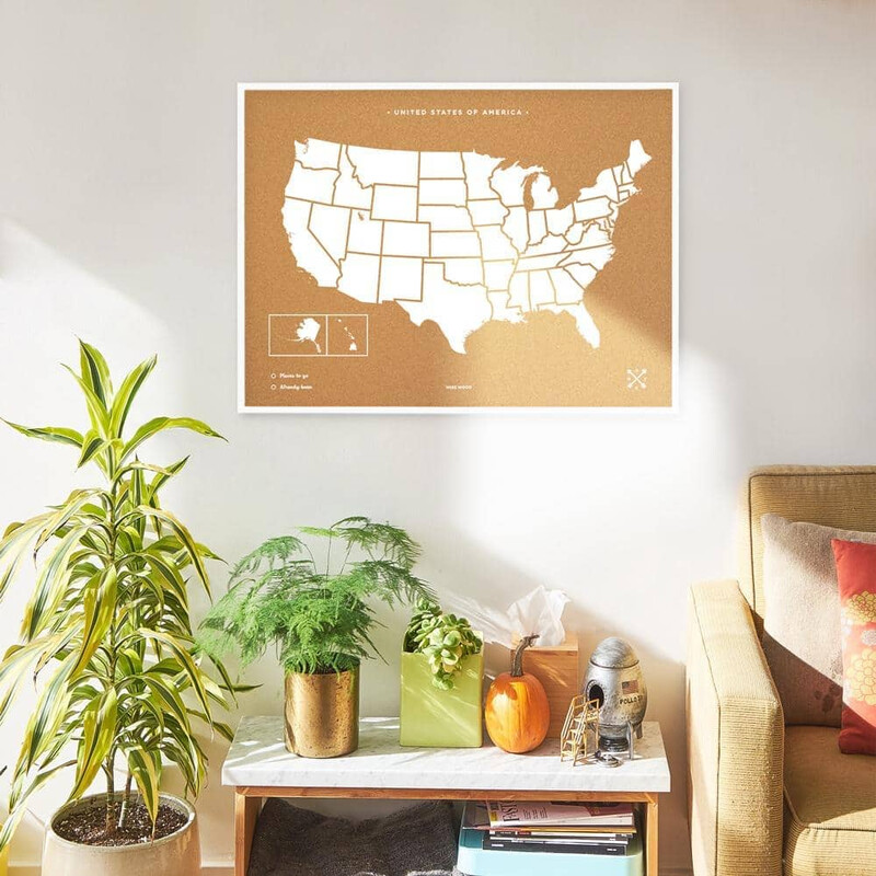 Miss Wood Mapa Woody Kraje Stany Zjednoczone USA (90 x 60 cm)