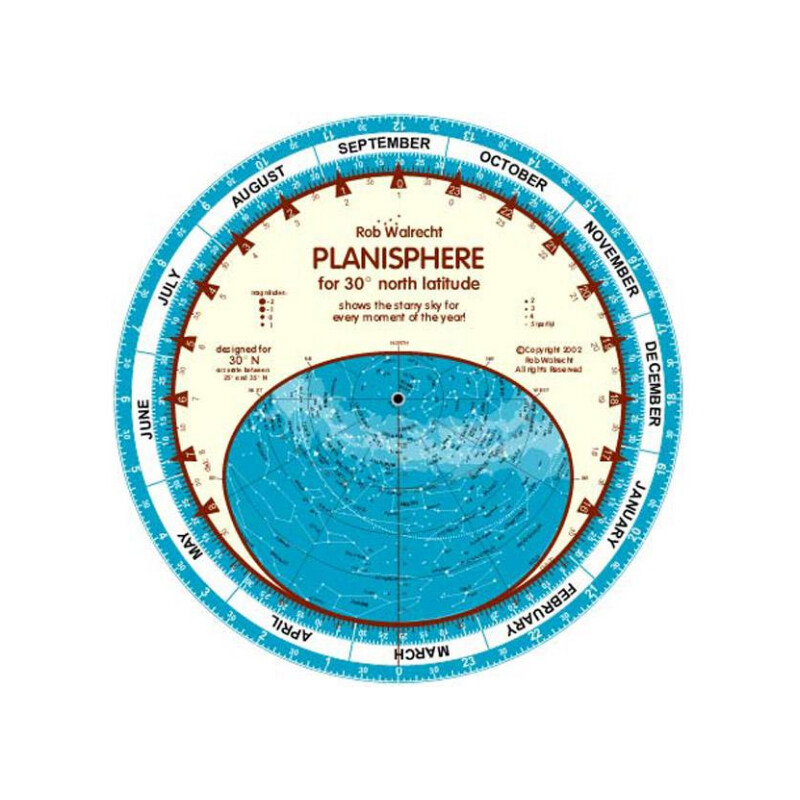 Rob Walrecht Mapa gwiazd Planisphere 30°N 25cm