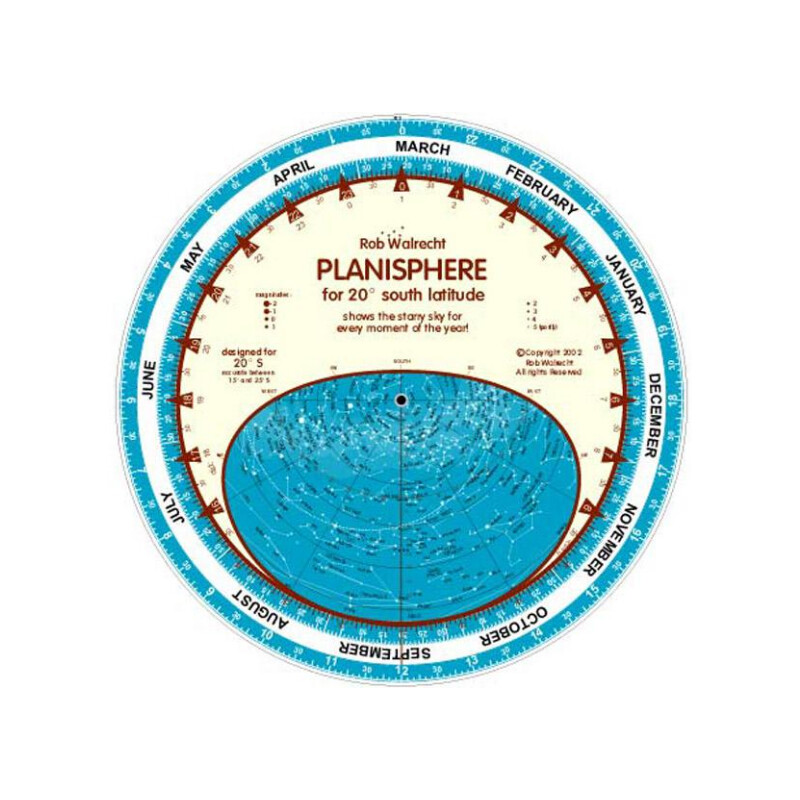 Rob Walrecht Mapa gwiazd Planisphere 20°S 25cm