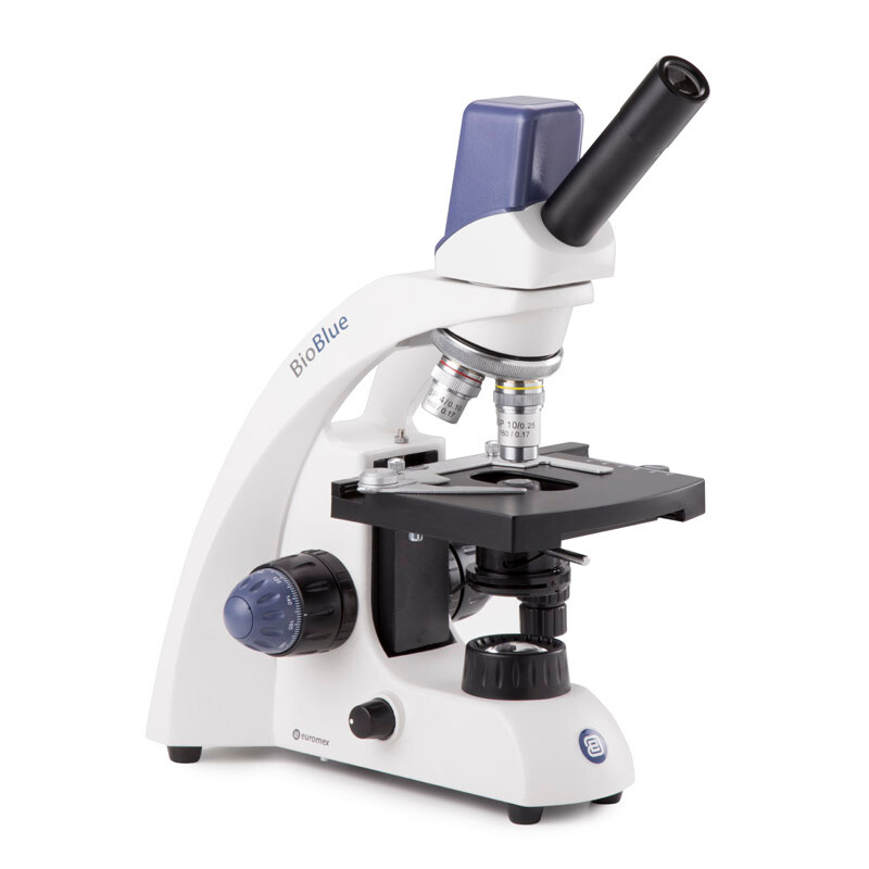 Euromex Mikroskop BioBlue, BB.4225, digital, mono, DIN, 40x - 400x, 10x/18, LED, 1W, m. Kreutztisch