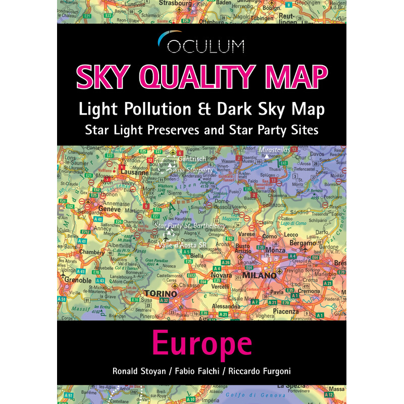 Oculum Verlag Mapa kontynentów Sky Quality Map Europe