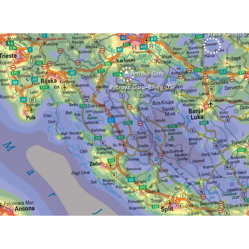 Oculum Verlag Mapa kontynentów Sky Quality Map Europe