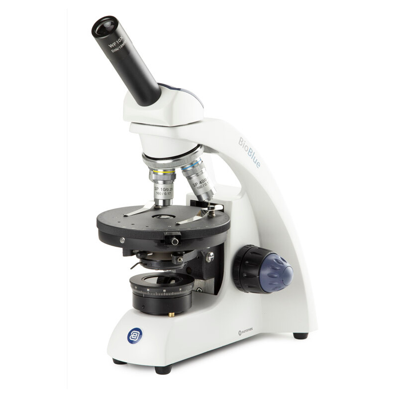 Euromex Mikroskop BioBlue, BB.4240-P-DLED, mono, pol, DIN, semiplan, 40x–600x, 10x/18, LED, 1 W, akumulator