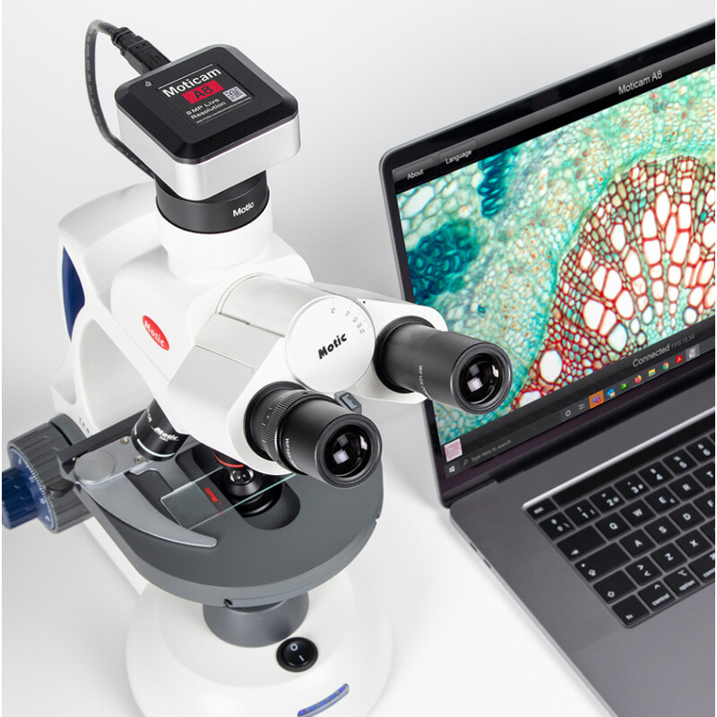 Motic Aparat fotograficzny A8, kolorowy, sCMOS, 1/3", 1.34µm, 30fps, 8MP, USB 2.0