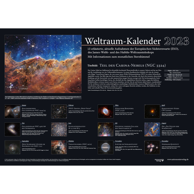 Astronomie-Verlag Kalendarze Weltraum-Kalender 2023