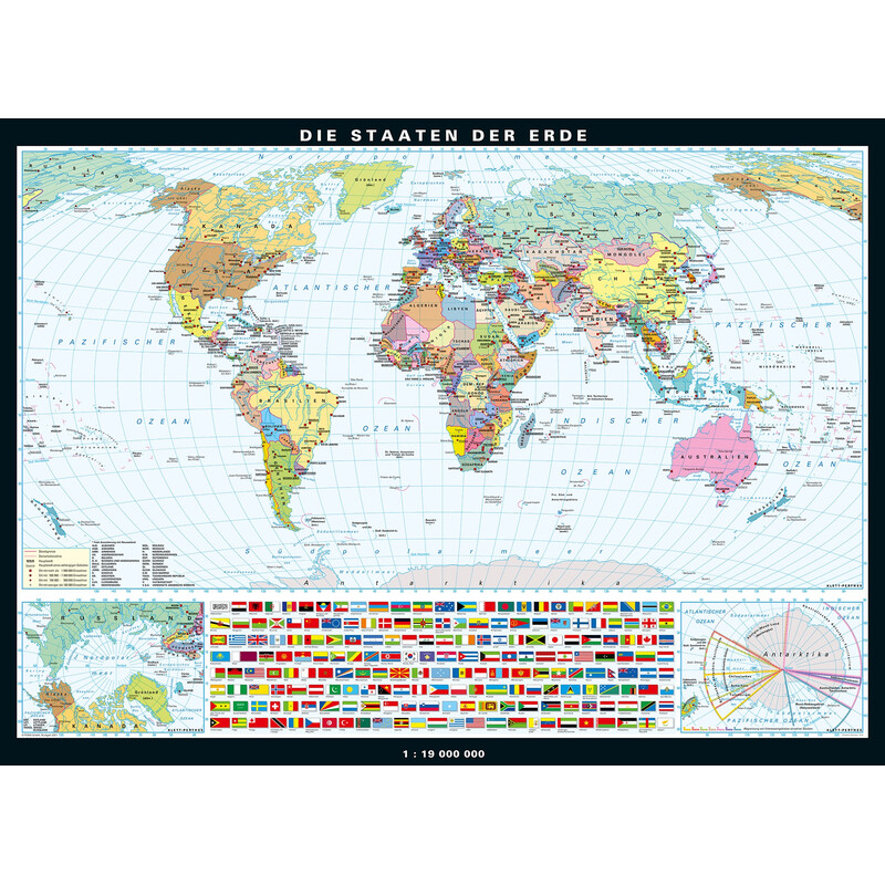 PONS Mapa świata Die Erde physisch und politisch (196 x 143 cm)
