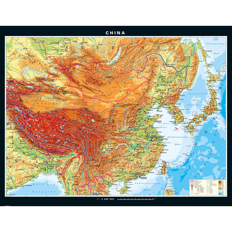 PONS Mapa China physisch (203 x 156 cm)