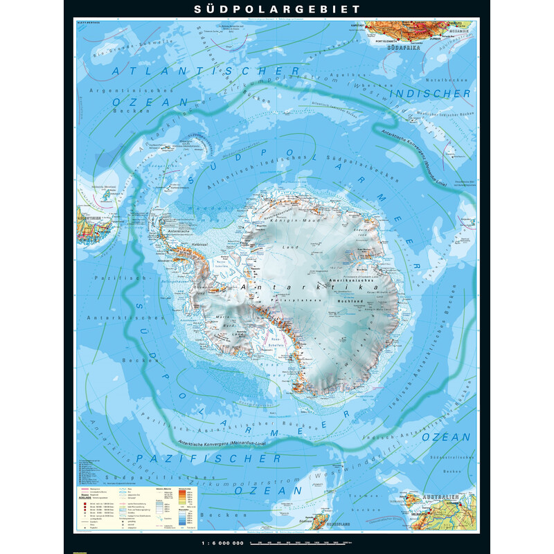 PONS Mapa regionalna Südpolargebiet physisch (210 x 230 cm)