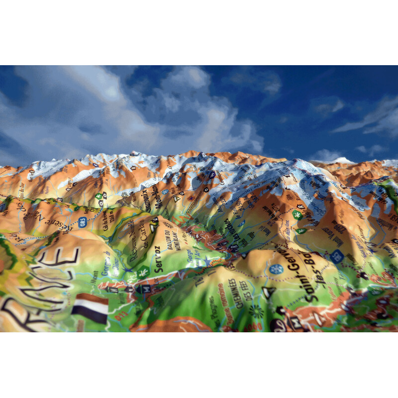 3Dmap Mapa regionalna Massif du Mont Blanc (41 cm x 61 cm)