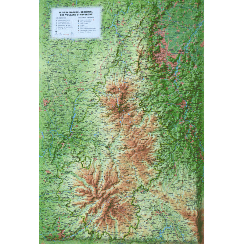 3Dmap Mapa regionalna Le Parc Naturel Régional des Volcans d'Auvergne