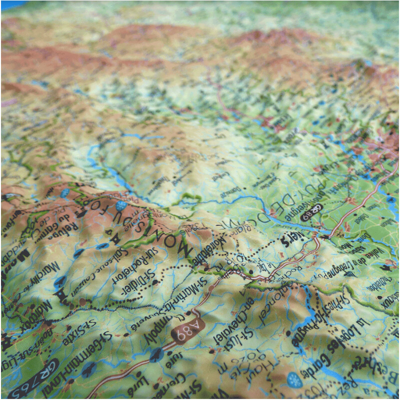 3Dmap Mapa regionalna Le Massif Central