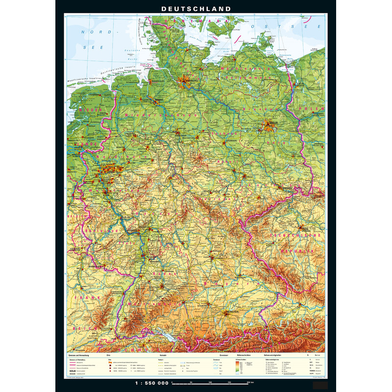 PONS Mapa Niemcy fizyczne i polityczne (133 x 186 cm)
