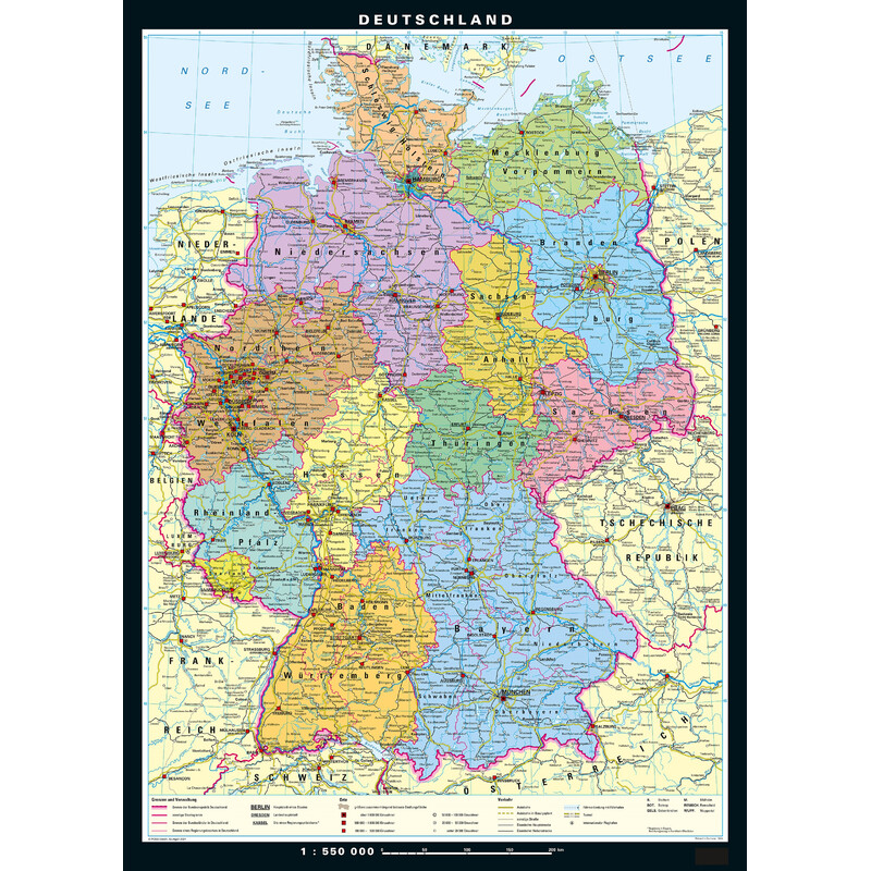 PONS Mapa Niemcy fizyczne i polityczne (133 x 186 cm)