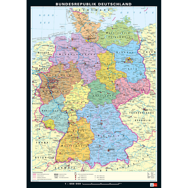 PONS Mapa Niemcy fizyczne i polityczne (113 x 157 cm)