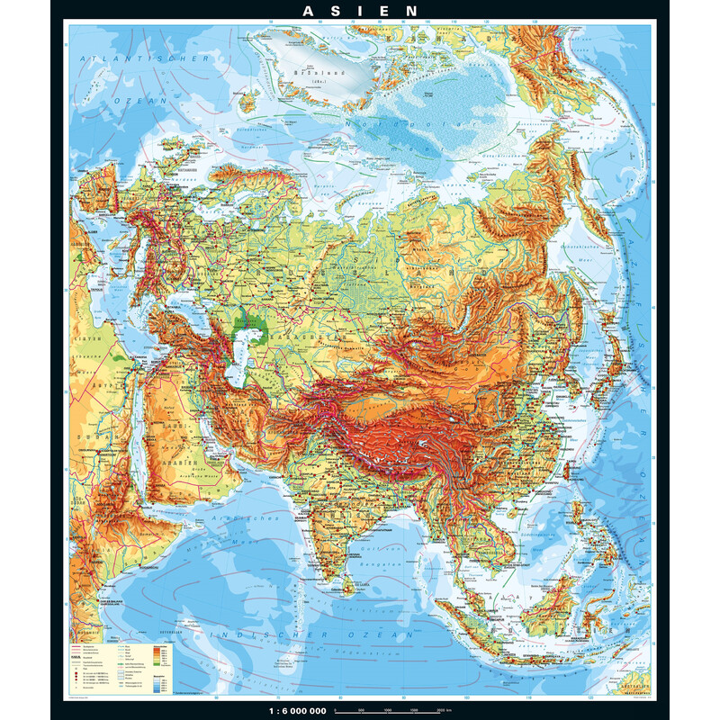 PONS Mapa kontynentalna Asien physisch (196 x 228 cm)