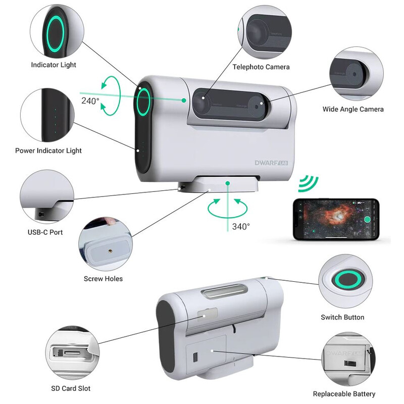 DWARFLAB Smart Telescope AP 24/100 DWARF II Deluxe Edition