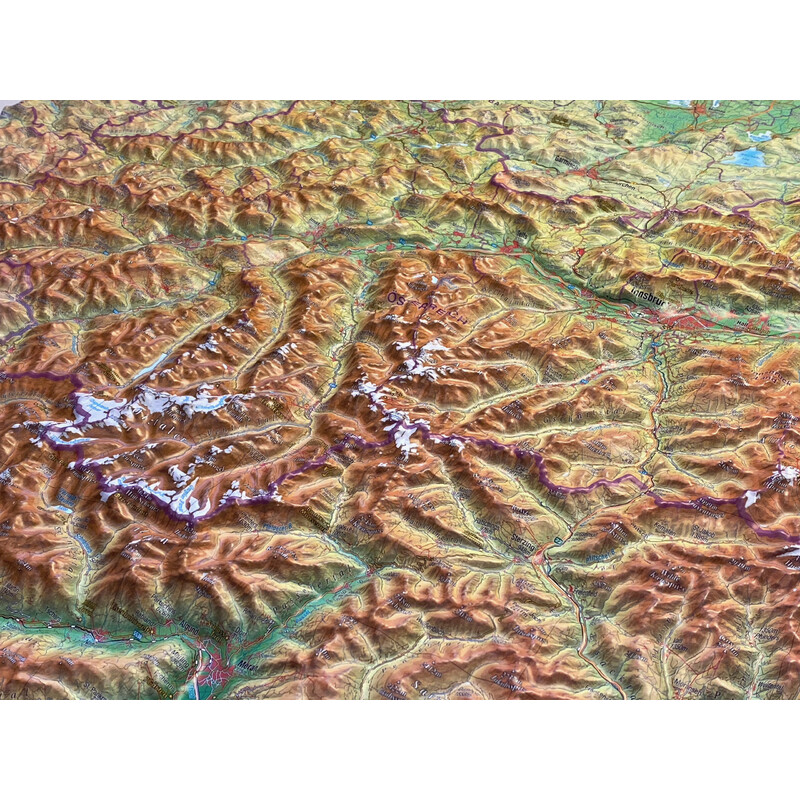 Georelief Mapa regionalna Tirol (77 x 57 cm)