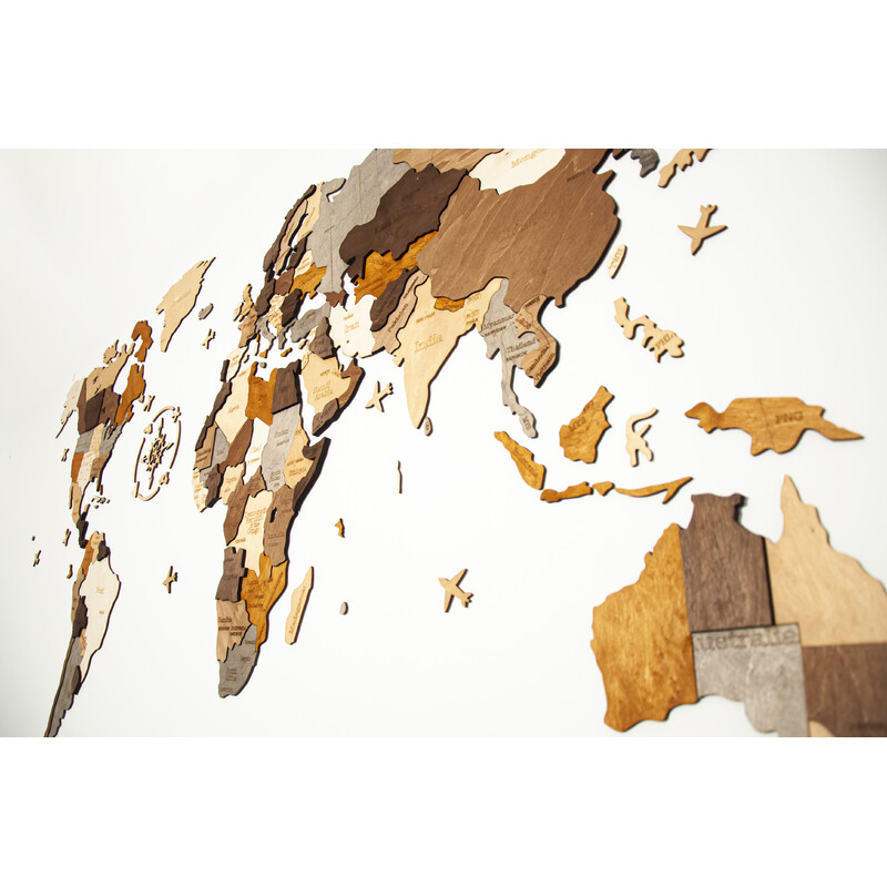 Abraham Wood Decor Mapa świata Układanka z drewna (200 x 110 cm)