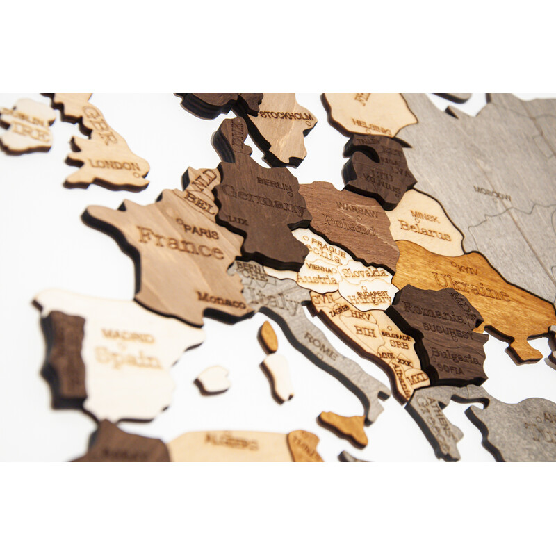 Abraham Wood Decor Mapa świata Układanka z drewna (200 x 110 cm)