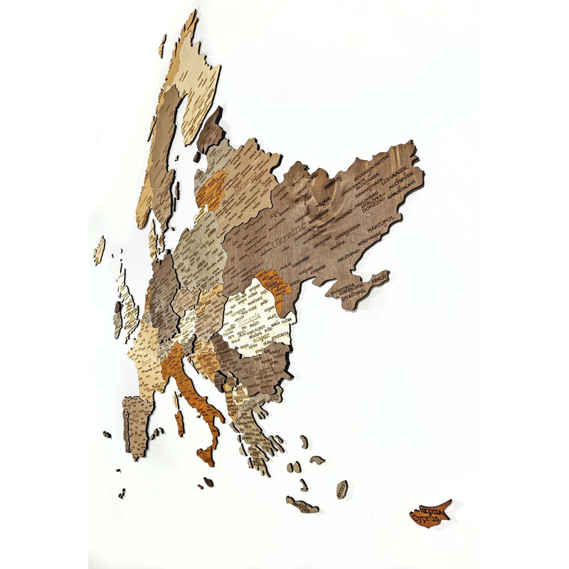 Abraham Wood Decor Mapa kontynentalna Układanka z drewna Europa (110x108cm)