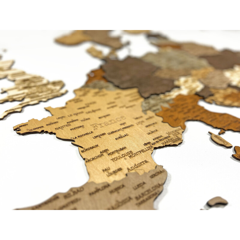 Abraham Wood Decor Mapa kontynentalna Układanka z drewna Europa (110x108cm)