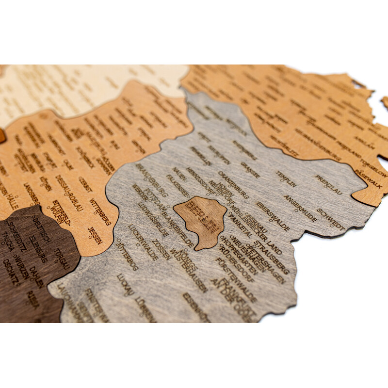 Abraham Wood Decor Mapa Układanka z drewna Niemcy (60 x 80 cm)