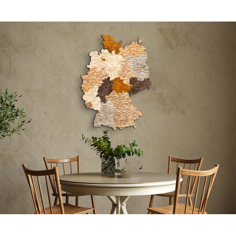 Abraham Wood Decor Mapa Układanka z drewna Niemcy (60 x 80 cm)