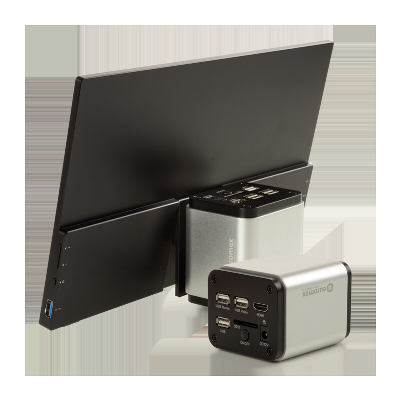 Euromex Aparat fotograficzny VC.3039-HDS, color, 1/2.8", 1.45 µm, 60/30 fps, 8 MP, HDMI/USB, 13-Zoll-HD-Bildschirm