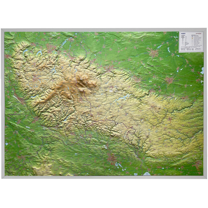 Georelief Mapa reliefowa Harz 3D (77 x 57 cm)