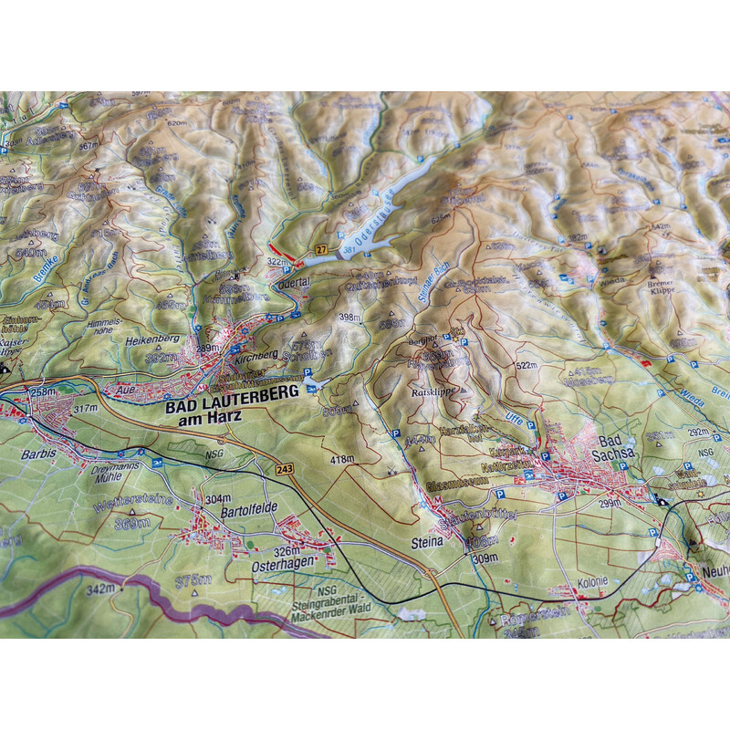 Georelief Mapa reliefowa Harz 3D (77 x 57 cm)