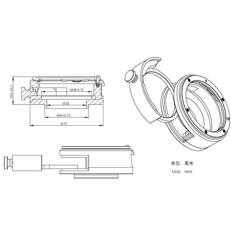 ZWO Adaptery DSLR Canon EOS / T2 mit Filterhalterung 2"