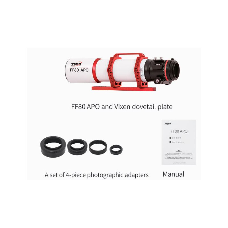 ZWO Refraktor apochromatyczny AP 80/600 FF80