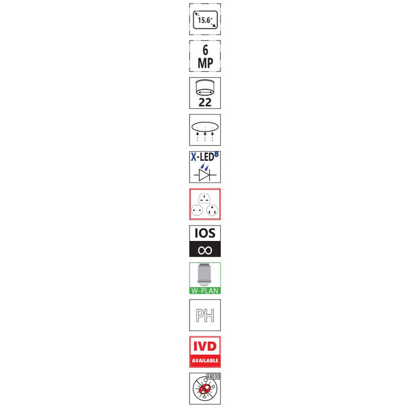 Optika Mikroskop IM-300D, cyfrowy, PH, 100-400x, IOS LWD W-PLAN PH, N.A. 0,3, X-LED, 6 MP, 15,6" 4K