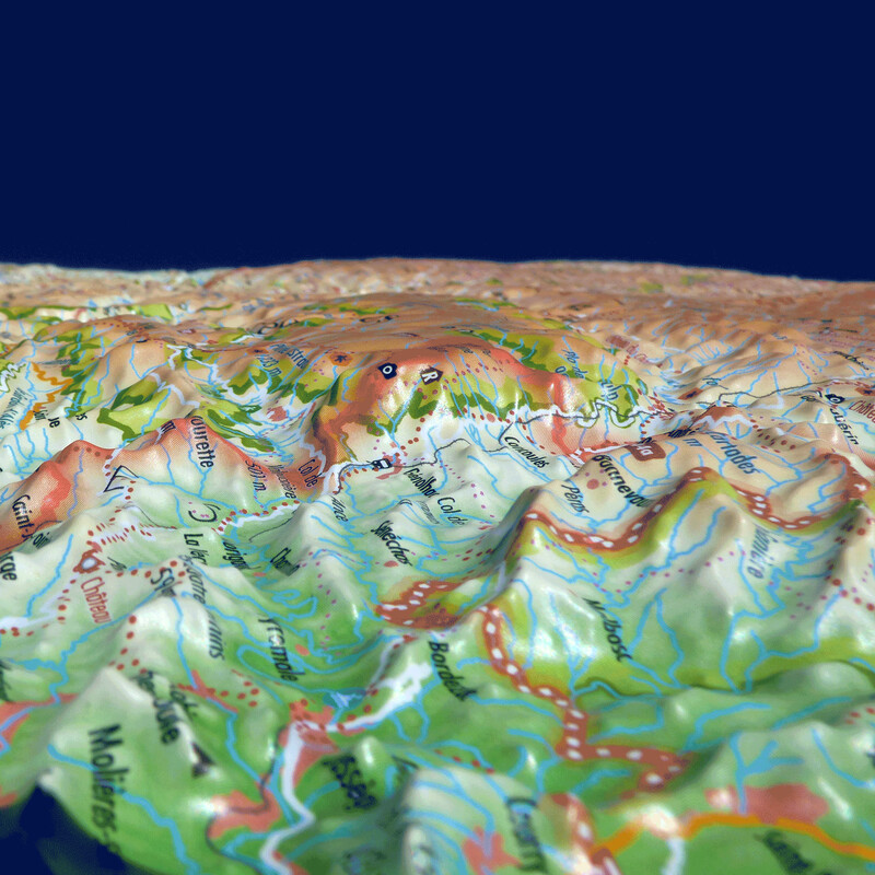 3Dmap Mapa regionalna de la Lozère