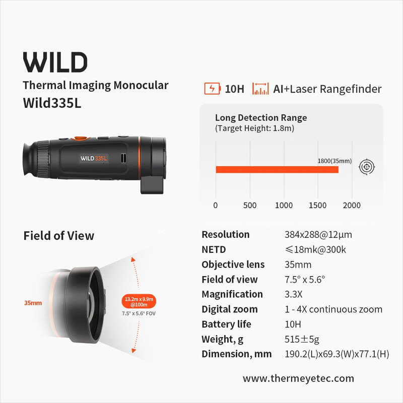 ThermTec Kamera termowizyjna Wild 335L Laser Rangefinder