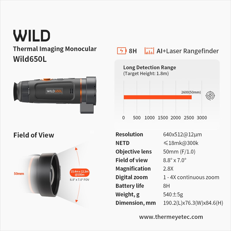 ThermTec Kamera termowizyjna Wild 650L Laser Rangefinder
