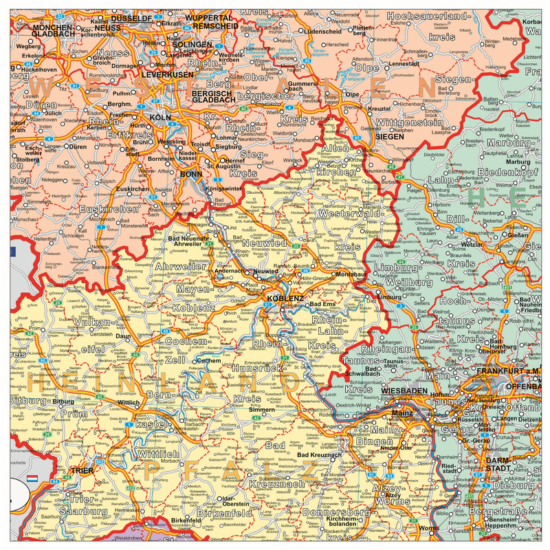Stiefel Mapa organizacji politycznej Niemiec (100 cm x 140 cm)