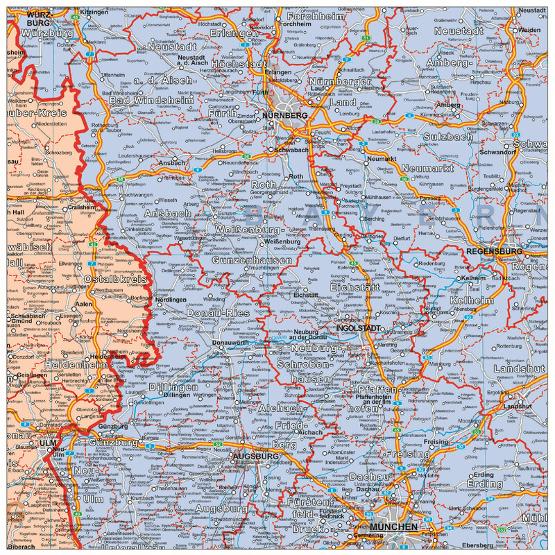 Stiefel Mapa organizacji politycznej Niemiec (100 cm x 140 cm)