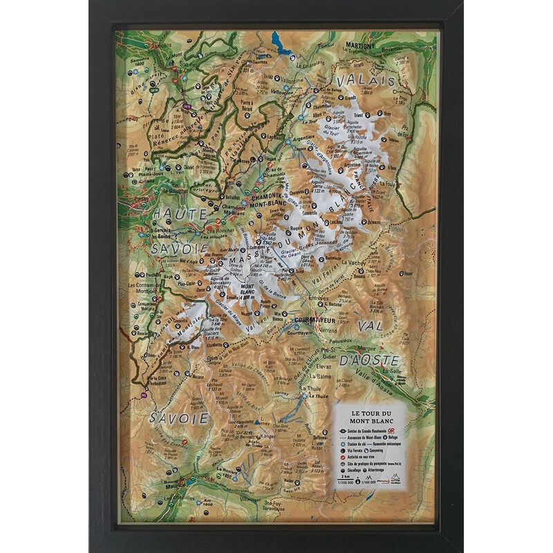 3Dmap Mapa regionalna Le tour du Mont Blanc (19,5 cm x 29,5 cm)