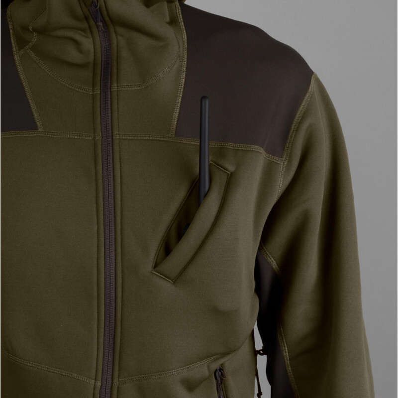 Härkila Deer Stalker Fleece Hoodie , Willow green/Shadow brown rozmiar L