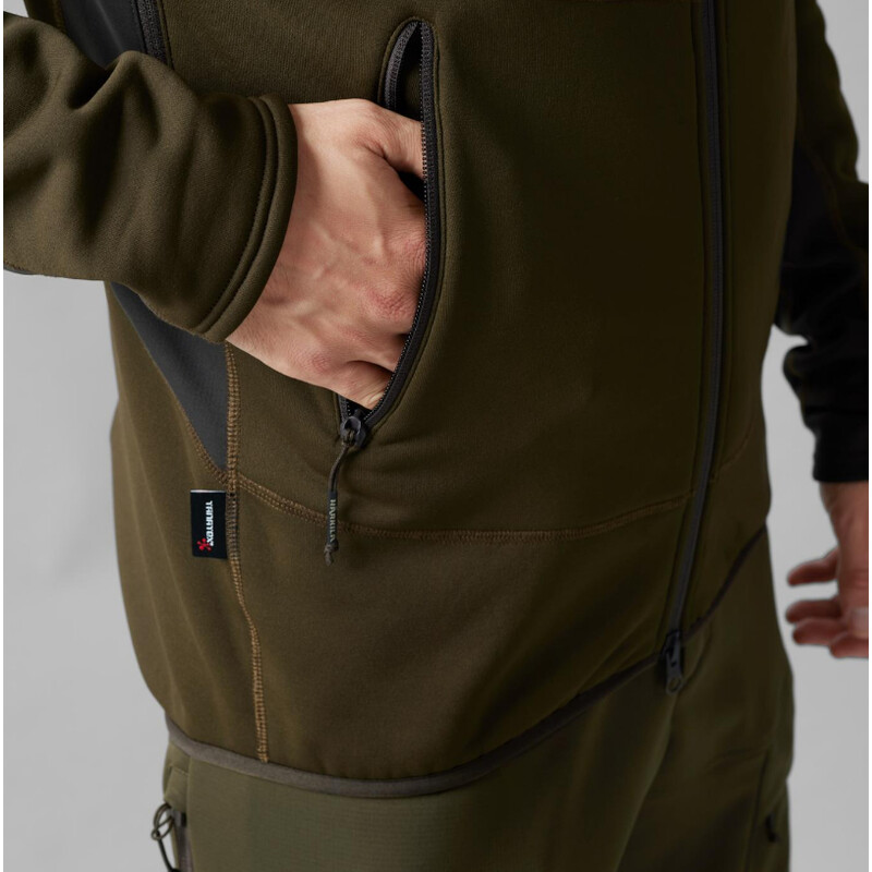Härkila Deer Stalker Fleece Hoodie , Willow green/Shadow brown rozmiar L