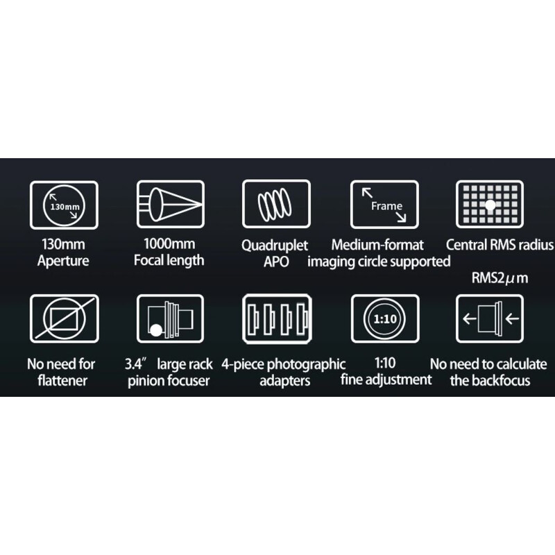 ZWO Refraktor apochromatyczny AP 130/1000 FF130