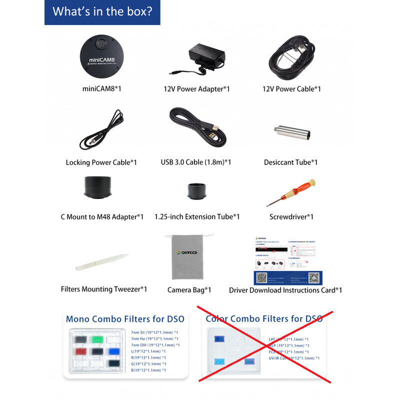 QHY Aparat fotograficzny miniCam8 Mono Combo EVO