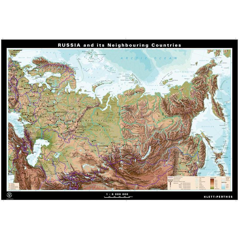 Klett-Perthes Verlag Mapa Russland und Nachbarstaaten, phys./pol.