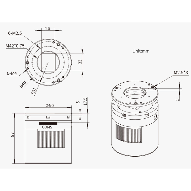 ZWO Aparat fotograficzny ASI 2600 MM Pro Mono