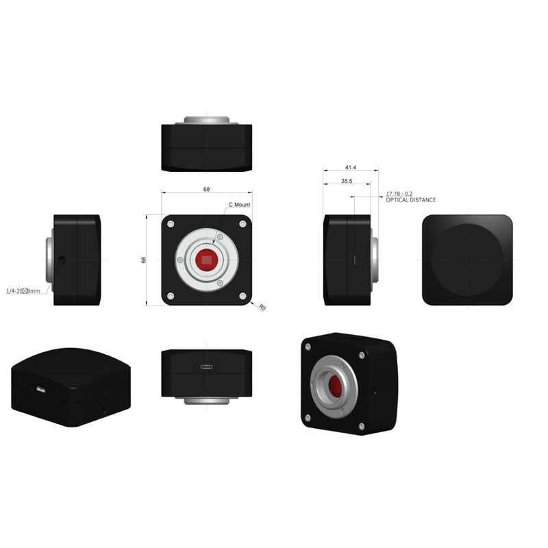 ToupTek Aparat fotograficzny ToupCam E10ISPM 8300KPA, color, CMOS, 1/1.2", 2.9µm, 60 fps, 8.3 MP, USB 3.2