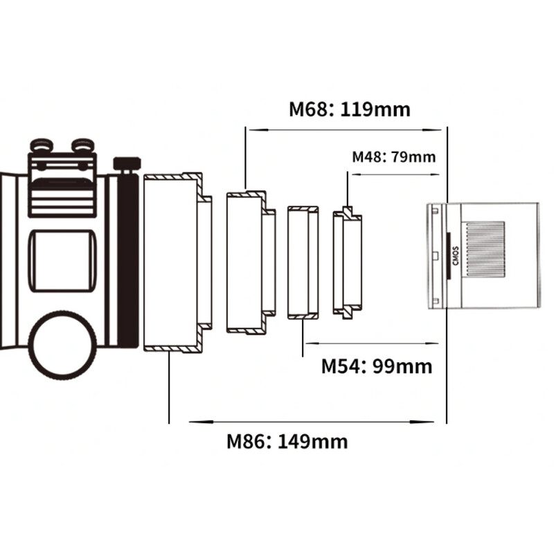 ZWO Refraktor apochromatyczny AP 107/749 FF107
