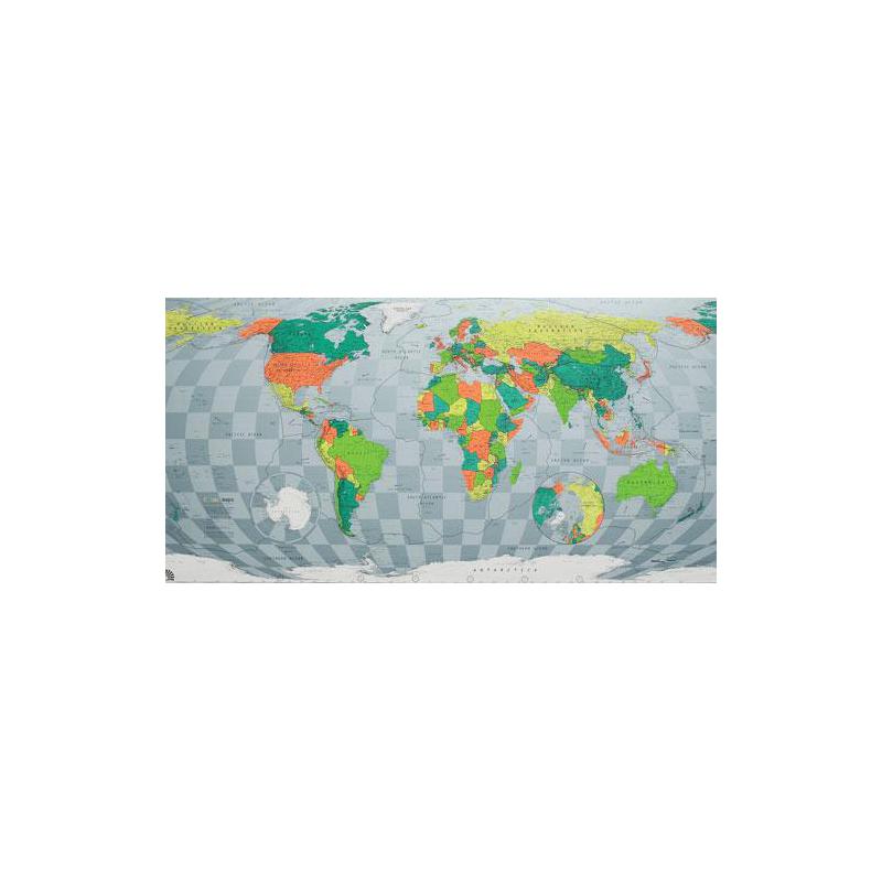 The Future Mapping Company Mapa świata Colour Map, kolor zielony-czerwony-pomarańczowy-niebieski, magnetyczna