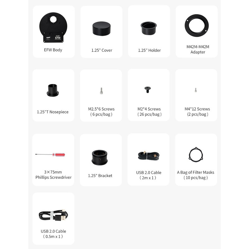 ZWO Koło filtrów EFW 5x 1,25"