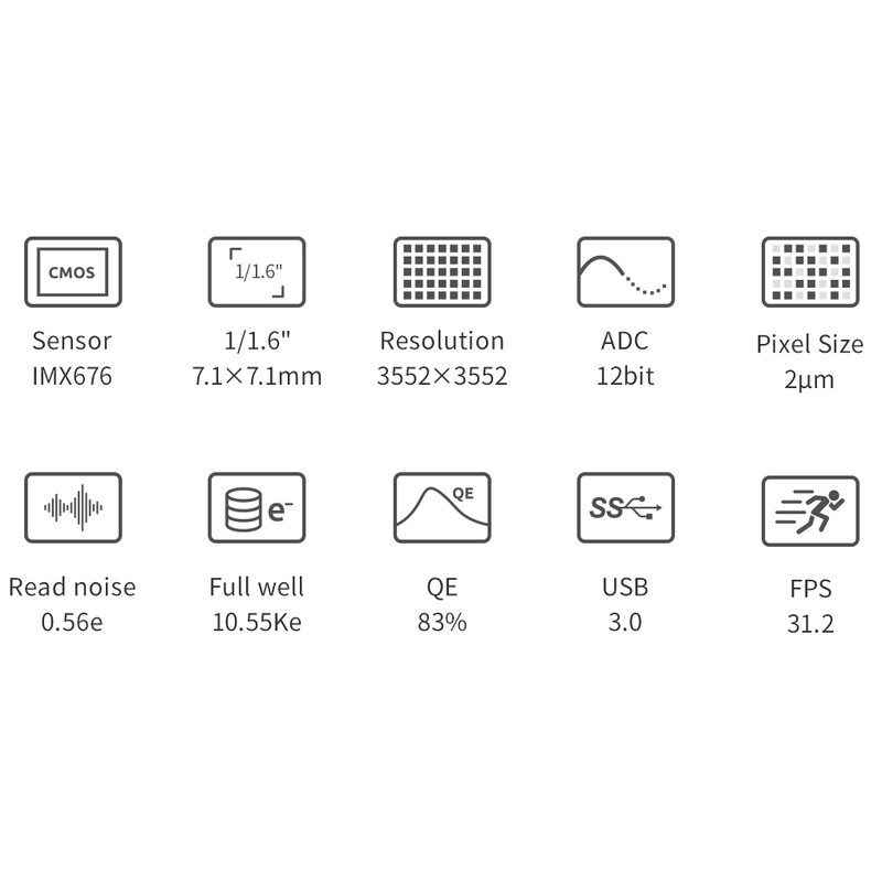 ZWO Aparat fotograficzny ASI 676 MM Mono